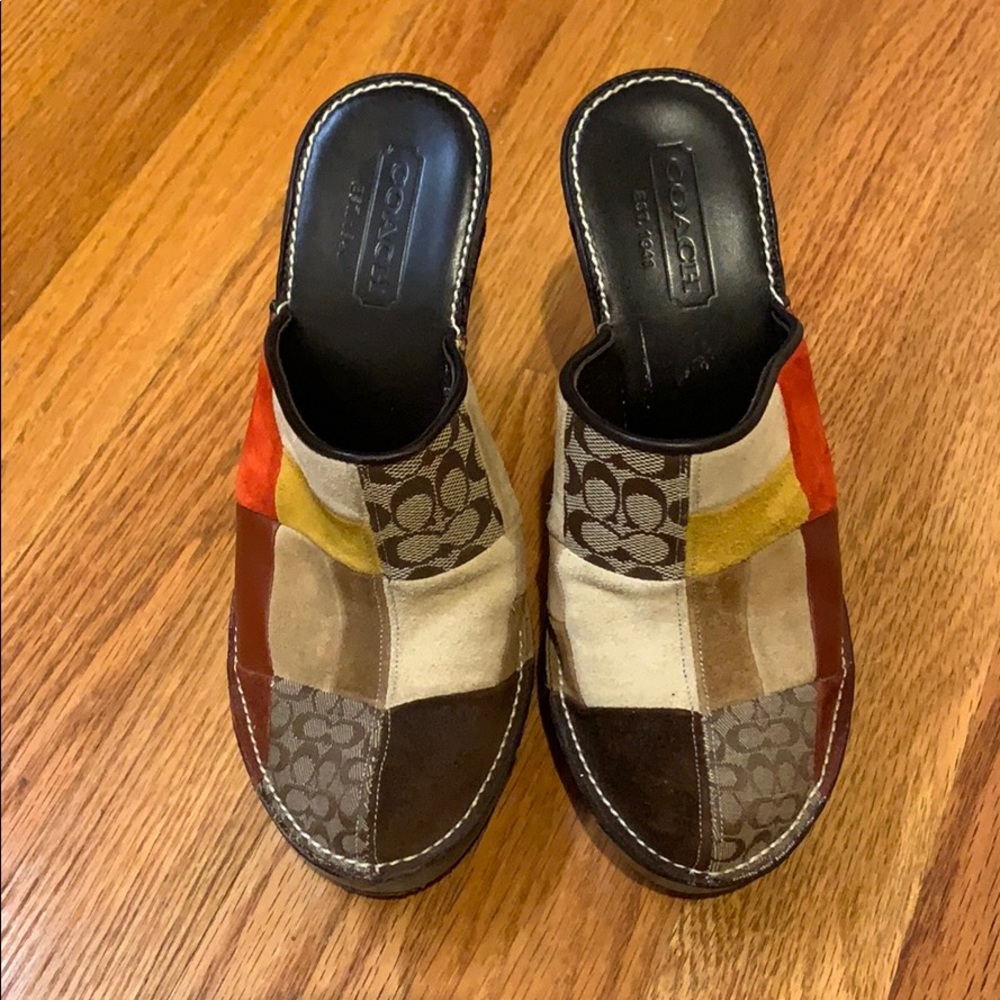 Coach size 5 slip on heels practically new